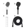 10 Spray Modes High-Pressure Shower Head Black White Color Fall Resistance Water Saving Shower Filter Function One Touch Stop