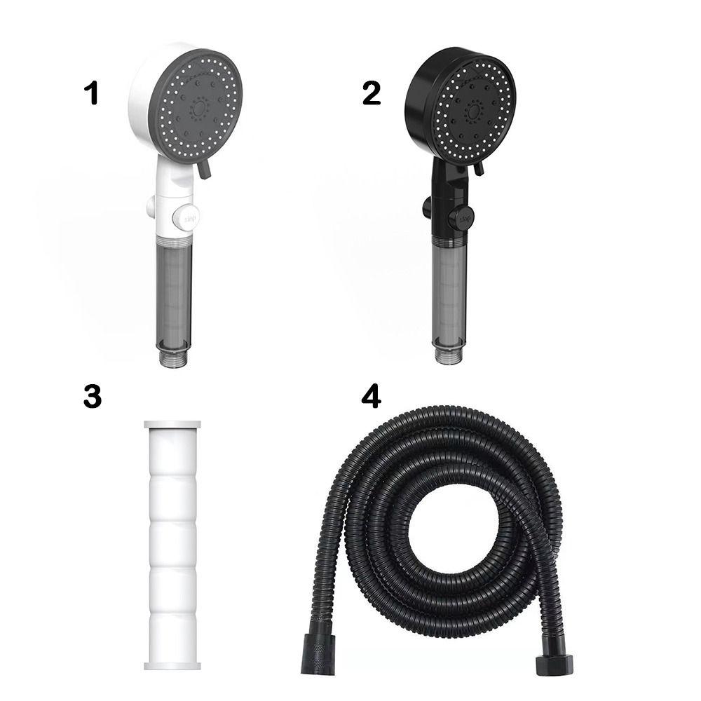 10 Spray Modes High-Pressure Shower Head Black White Color Fall Resistance Water Saving Shower Filter Function One Touch Stop