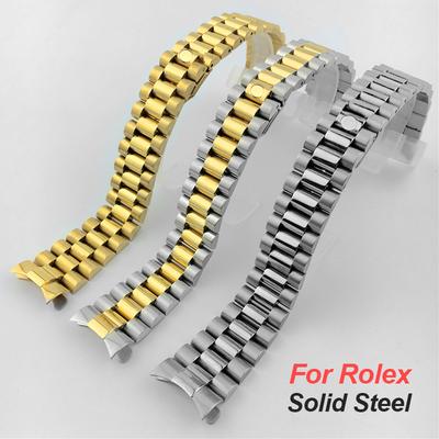 20mm Replacement Metal Bracelet for Rolex Solid Stainless Steel Curved End Watchband for Oyster for Water Ghost Watch Band Strap