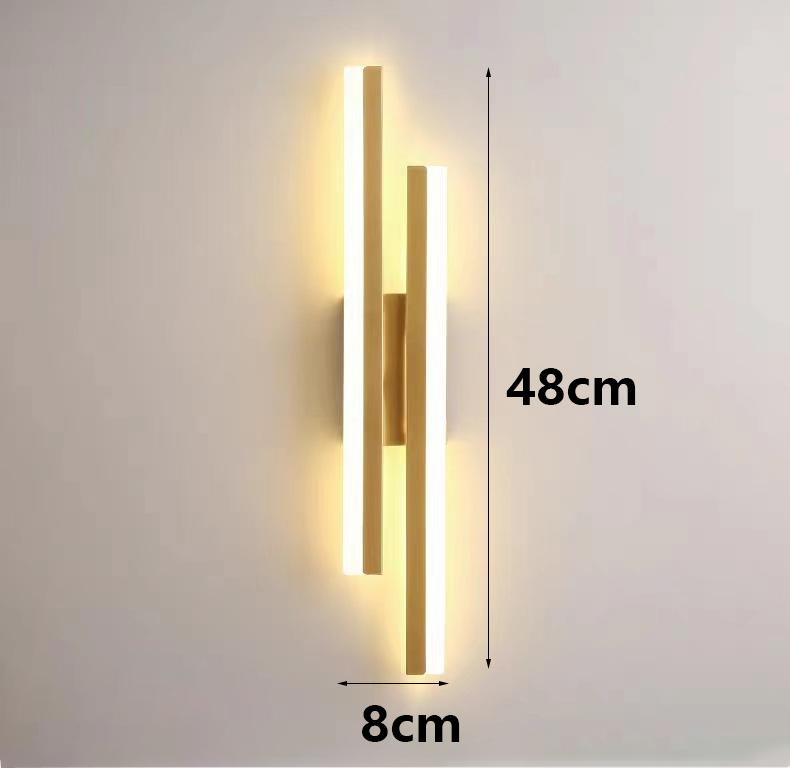 

Светодиодная лампа для стены, ночник, медная трубка, акриловый абажур, внутреннее освещение, настенный светильник, черно-золотой для спальни, гостиной Three color dimming