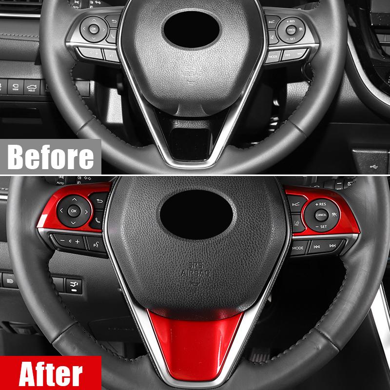 ABS Carbon Fiber Car Steering Wheel Panel Switch Button Cover Trims For Toyota Camry XV70 2018 - 2022 2023