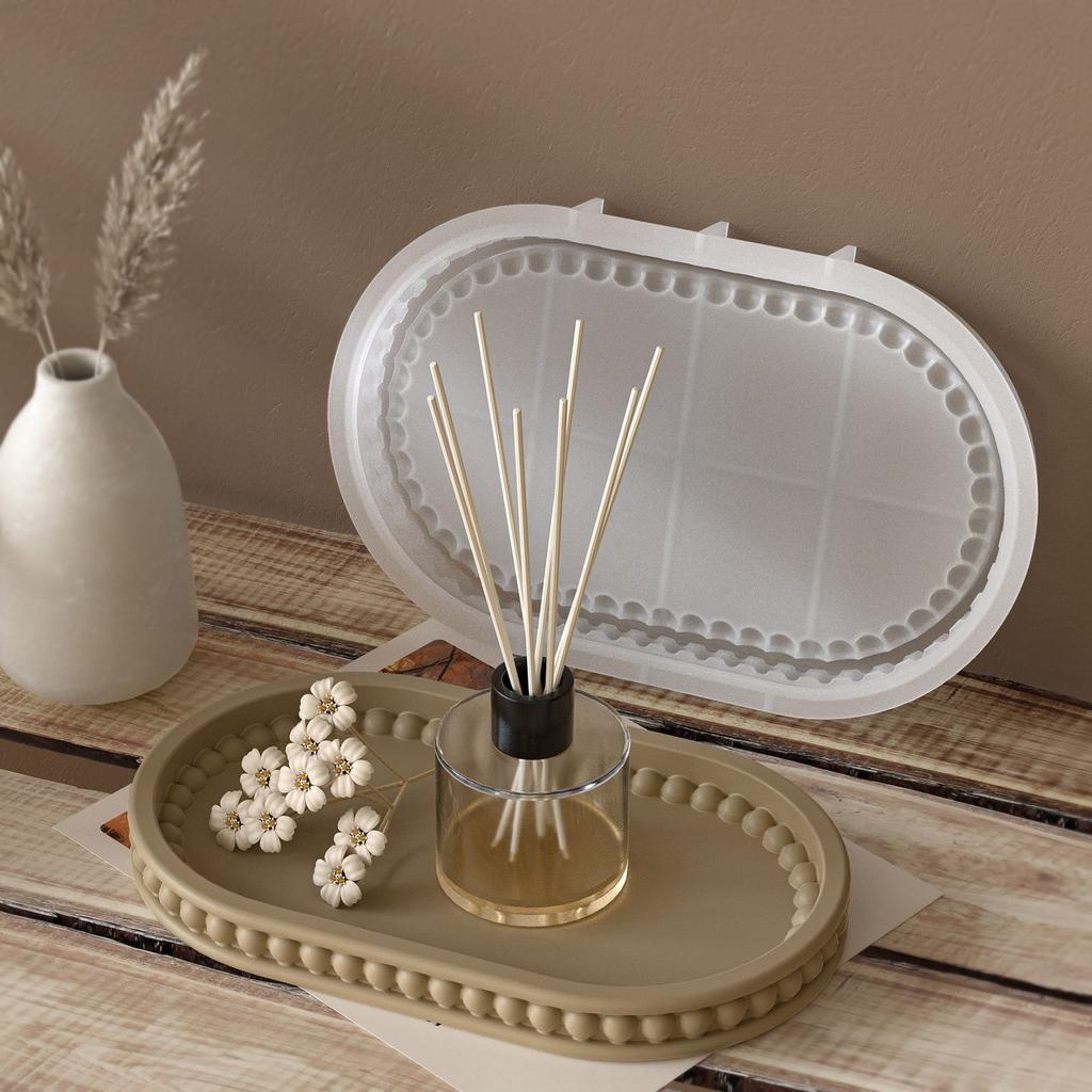 Víceúčelový velký oválný silikonový podnos ve tvaru talíře dodává teplo, je přenosný pro domácí setkání a kávové výstavy.