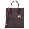MK Mercer Monogram Logo Color Block Geantă Tote pentru Navetă Femei tote Maro Roșu-Violet 35F1GM9T8B-580