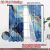 2pcs, 2D FLAT PRINTING Curtains (Without Rod) Blue Marble Veins Holiday Halloween Christmas Printed Curtains Versatile Durable