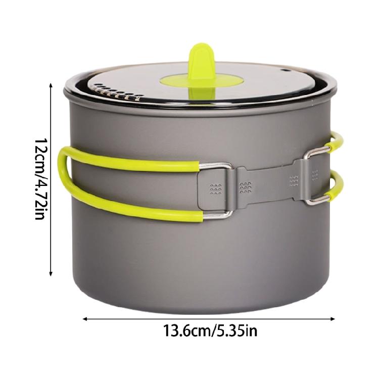 Portable Camping Pots with Lid Outdoor Cooking Pots NonStick Camping Cookware for Camping Hiking Picnic Travel Backpack