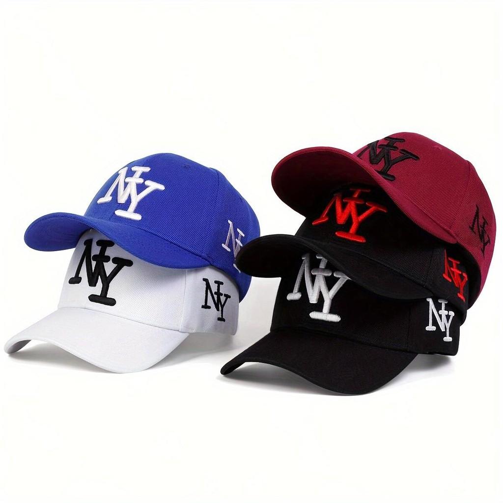 Baseballkappe mit NY-Stickerei - Sechs-Panel-Schirmmütze mit Sonnenschutz