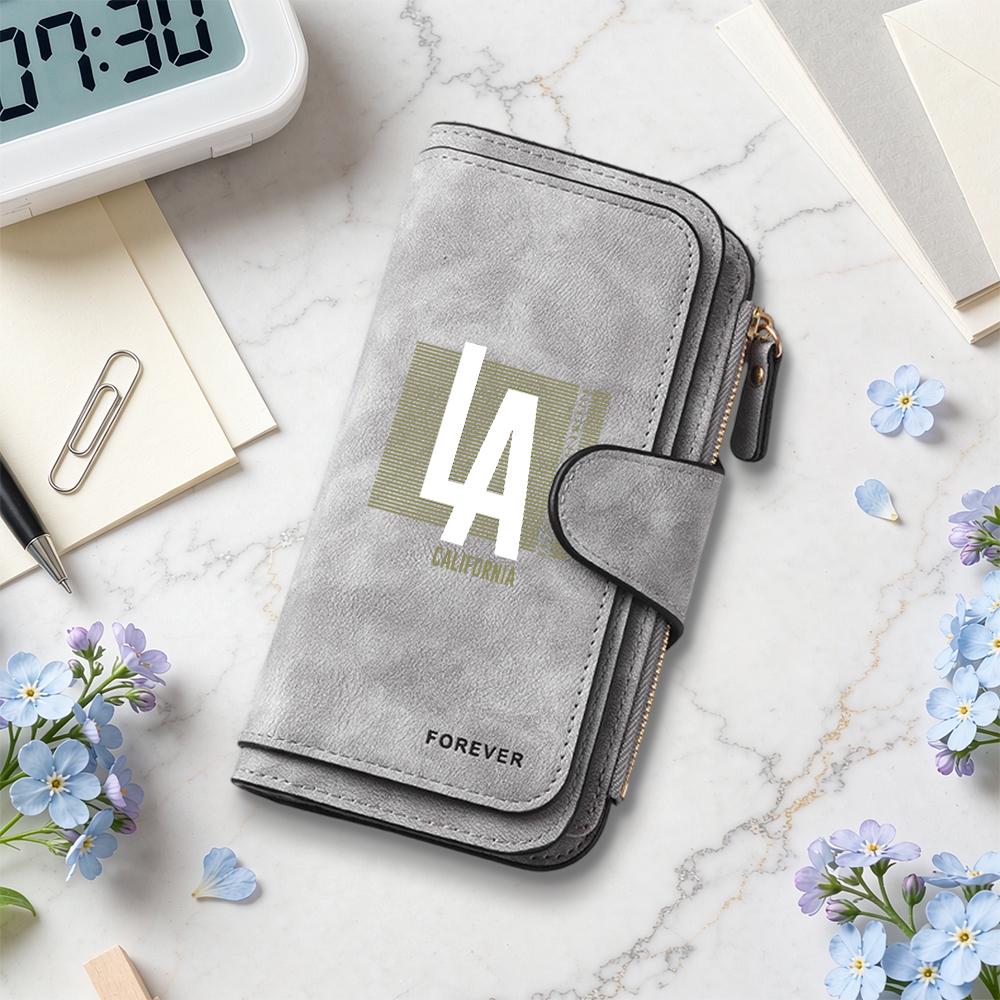 LA California Forever Leather Long Wallet Card Holder Purse 