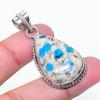 Natural K2 Blue Azurite Gemstone 925 Sterling Silver Jewelry Pendant 1.77" AP-15336