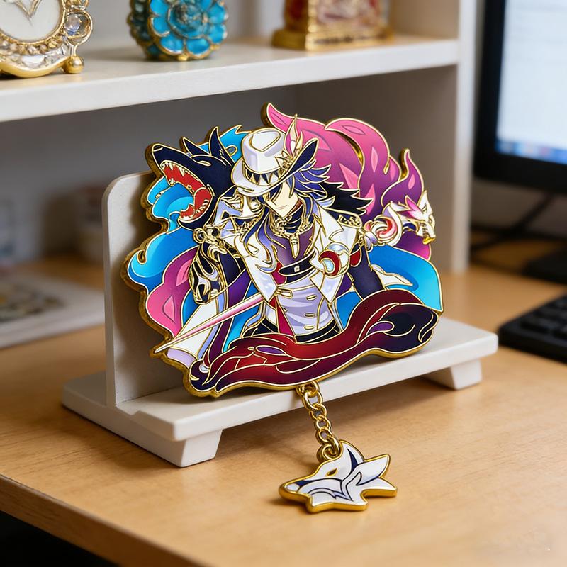 

Game Honkai Star Rail Ashveil Cosplay Brooch Alloy Enamel Badge Lapel Pins Creative Bag Costume Ornament Accessory Pendant Prop бежевый