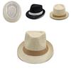 British Jazz Style Straw Hat For Men With Wide Brim Sun Protection For Beach And Casual Wear