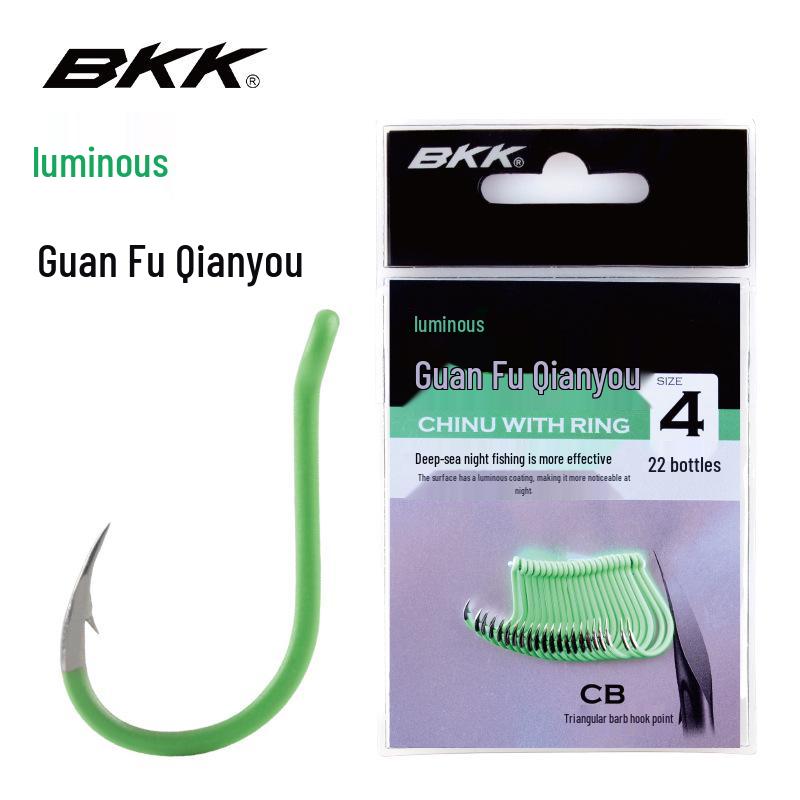 

BKK Luminous Bent Shank Hook with Triangle Teeth for Sea Fishing: Flathead, Tilapia, Grouper, Yellow Croaker. 3# (22 pcs)