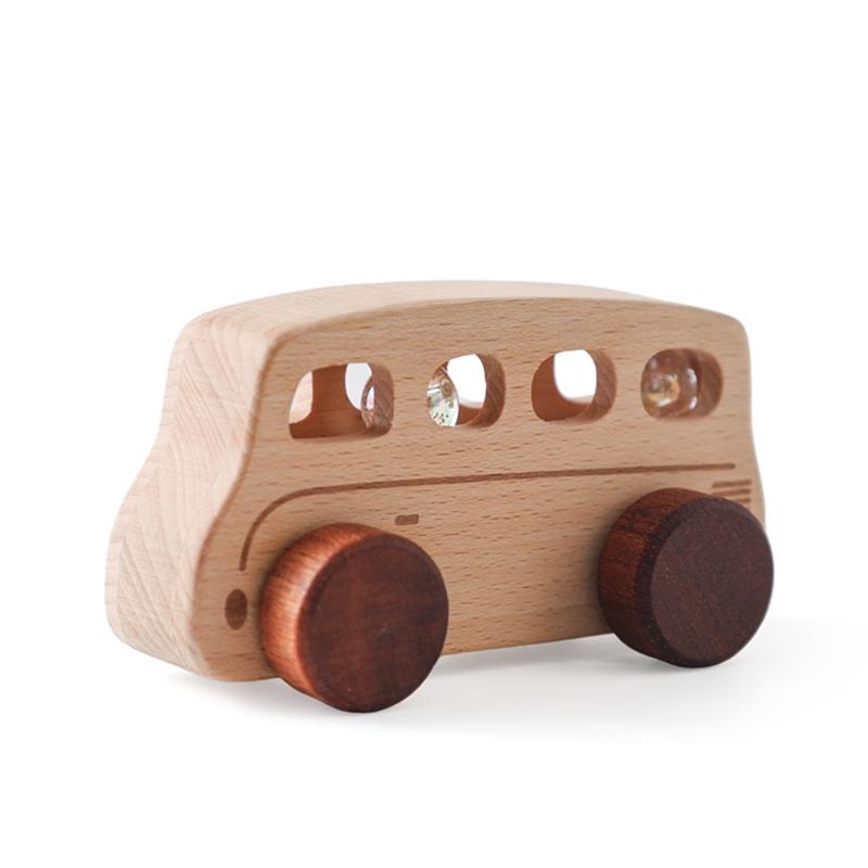 Montessori Baby Toys Wooden Bus Education Building Blocks Montessori Toys For Kids Wooden Toys Children Cartoon Blocks Car Gifts