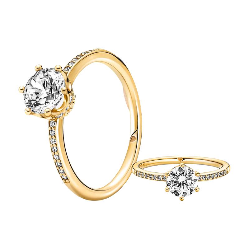 New 925 Silver Sparkling Bow Double Hearted Zircon Ring for Women DIY High Quality Wedding Jewelry Gifts