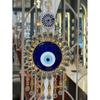 Golden Evil Eye Wall Hanging – Handmade Metal & Glass Nazar Protection Charm | Luxury Home & Office Décor | Spiritual Good Luck Amulet