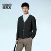 Men's 100% Cotton Waffle Knit V-Neck Cardigan