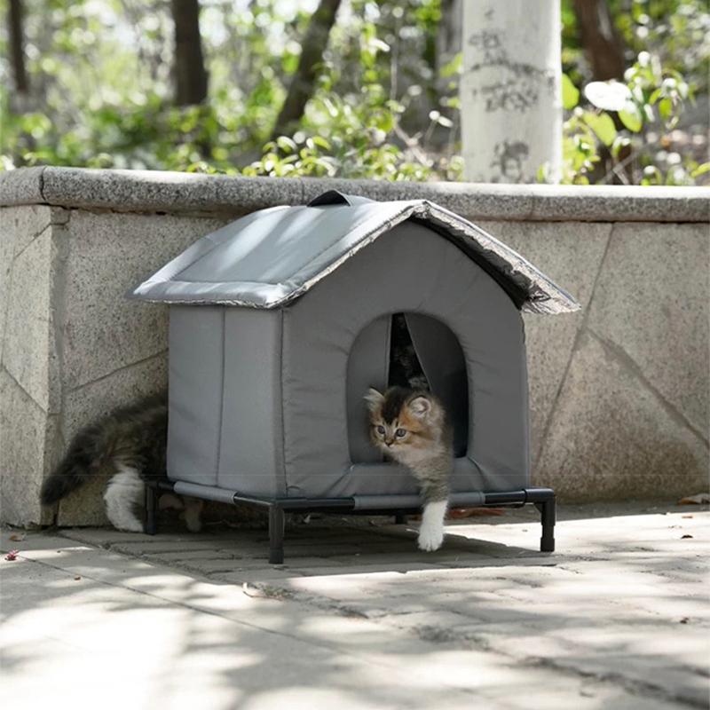 Foldable Weatherproof Pet House Cold Resistant Stray Cat Dog Bed Tent Portable Outdoor Winter Shelter Easy to Store