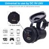 Motorcycle Handlebar Charger Waterproof Usb Adapter 12V-24V USB Port Mobile Phone Charger with Light Switch Moto Accessories