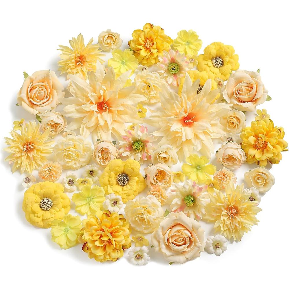 Mix Rose Artificial Flowers Heads Silk Fake Flowers for Home Room Decor Garden Wedding Decoration Wreath Garlands Gift Accessory