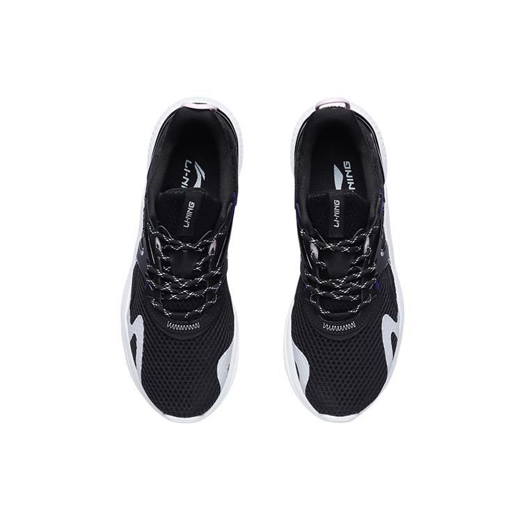 Li Ning Liuyun Lightweight Slip Resistant, Abrasion Resistant, Lightweight Low top Running Shoes Women's Black White AGLR036-1