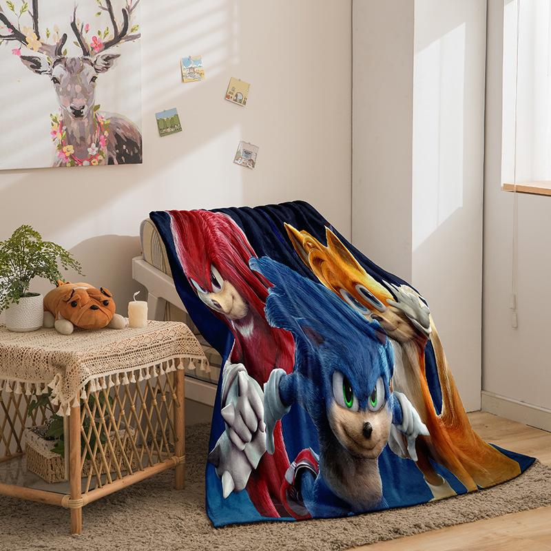 Riman Sonic Series Flannel Fleece Blanket 3D Printed Sofa Blanket Thickened Blanket