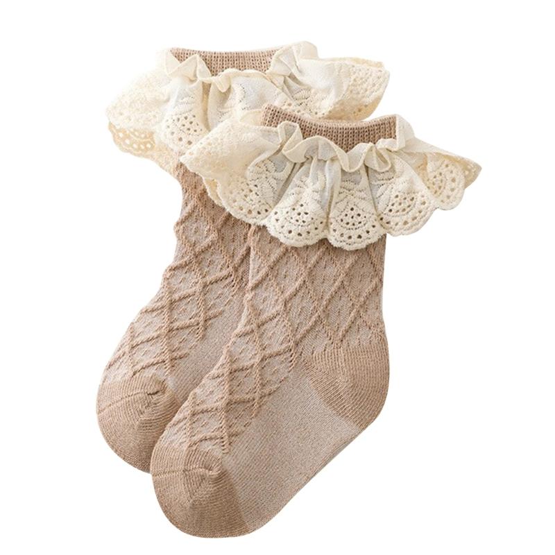 Colorful Baby Girl Sock  Baby Girls Ruffle Socks Kid Toddler Frilly Lace Ruffle Dress Cotton Socks for Spring Autumn