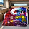 1pz Coperta in Flanella con Stampa Son Goku, Alta Qualità per Tutte le Stagioni, Decorazione per la Casa, Calore e Comfort, Perfetta per Regali di Natale