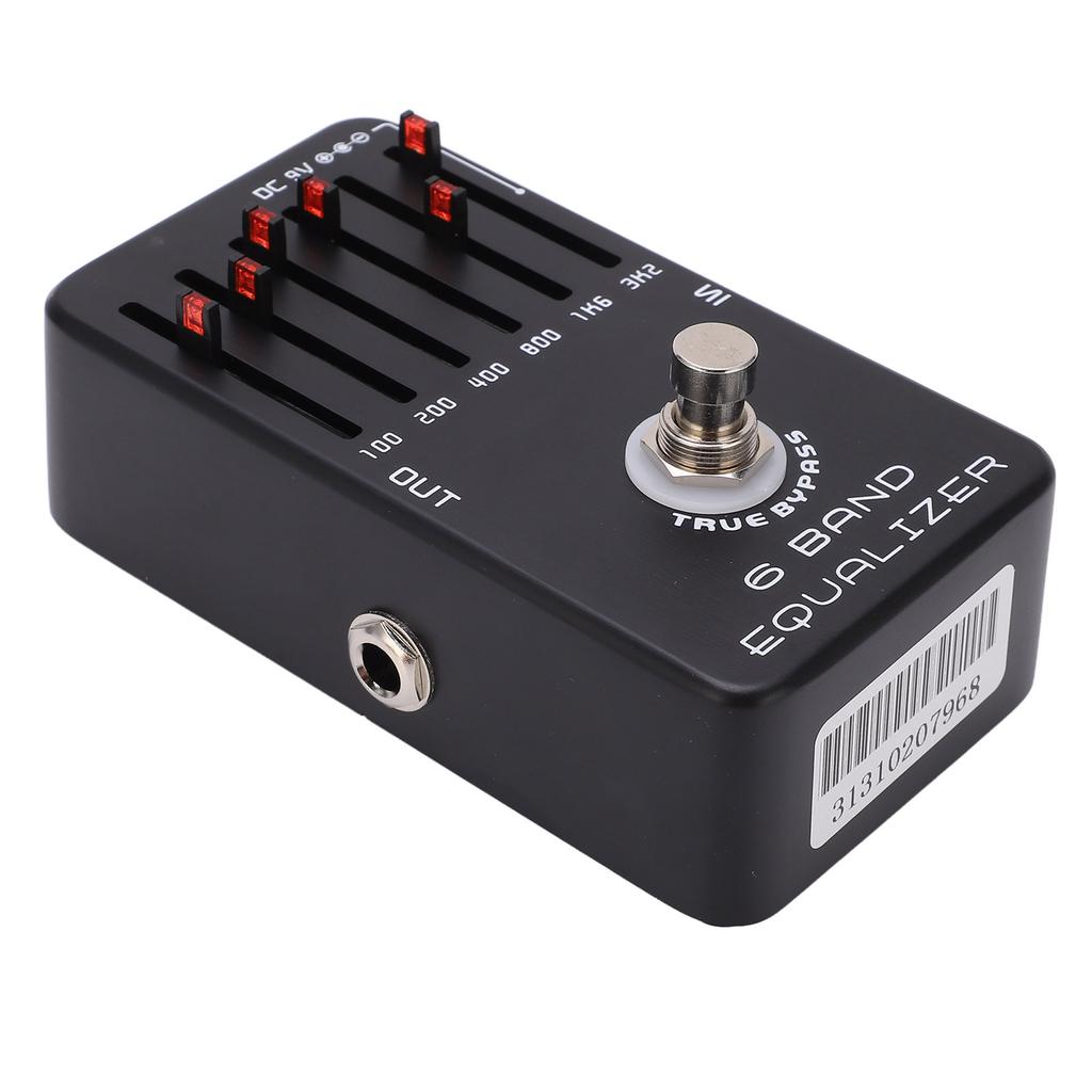 6 Band Equalizer Electric Guitar Metal Effect Pedal with True Bypass LED Flash DC 9V 15mA
