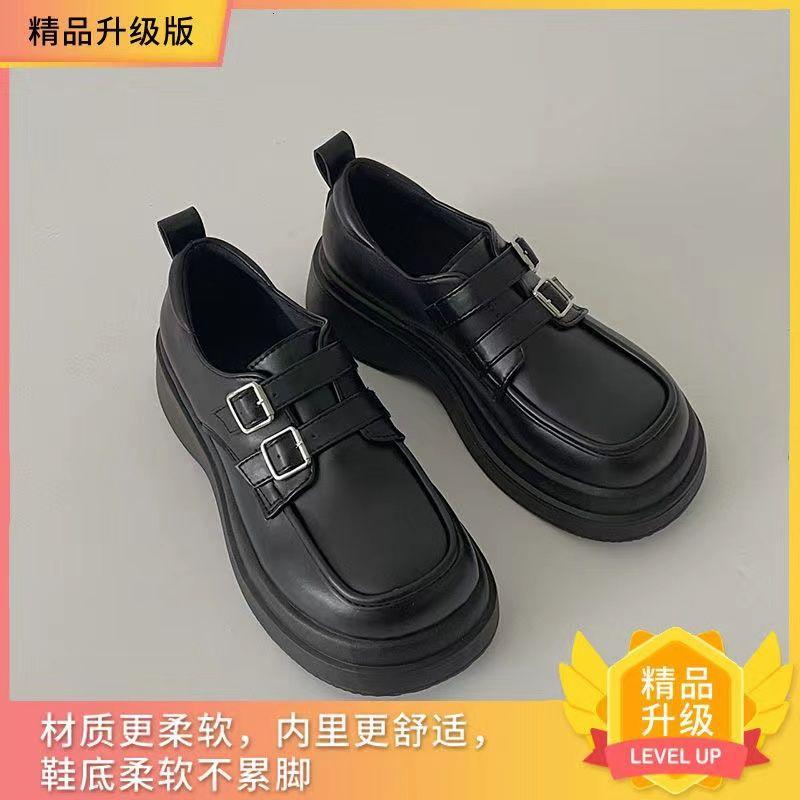 

British style small leather shoes women s 2025 new autumn Japanese jk with skirt retro belt buckle thick sole 40