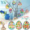 Creative Educational DIY 3D Easter Eggs Children Wooden Painting Kit Art Craft Set Holiday Project Decor Making Activity
