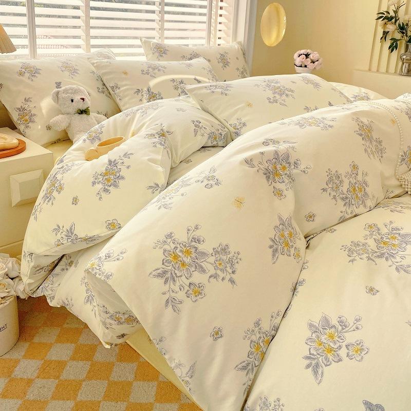 Home Textiles 60 Long-Staple Cotton Pure Cotton 4Pcs Set Cotton Bed Sheet Quilt Cover 3Pcs Set Bed Hat Class A Maternal And Infant Grade