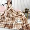 Soft Fuzzy Bed Blanket 3D Bubble Plush Throw Blanket Tie Dye Faux Rabbit Fur Texture Skin Friendly Feel Fleece Warm Cozy Decorative Cover for