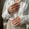 Stainless Steel Ocean Theme Open Ring Set for Women Unique Design Shell Starfish Conch Crab Stackable Finger Ring  Beach Jewelry