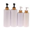 300/500Ml Cylindrical Bamboo Pump Dispenser Bathroom Pet Dish Soap Bottle Lotion Refillable Shower Gel Liquid Frosted Container