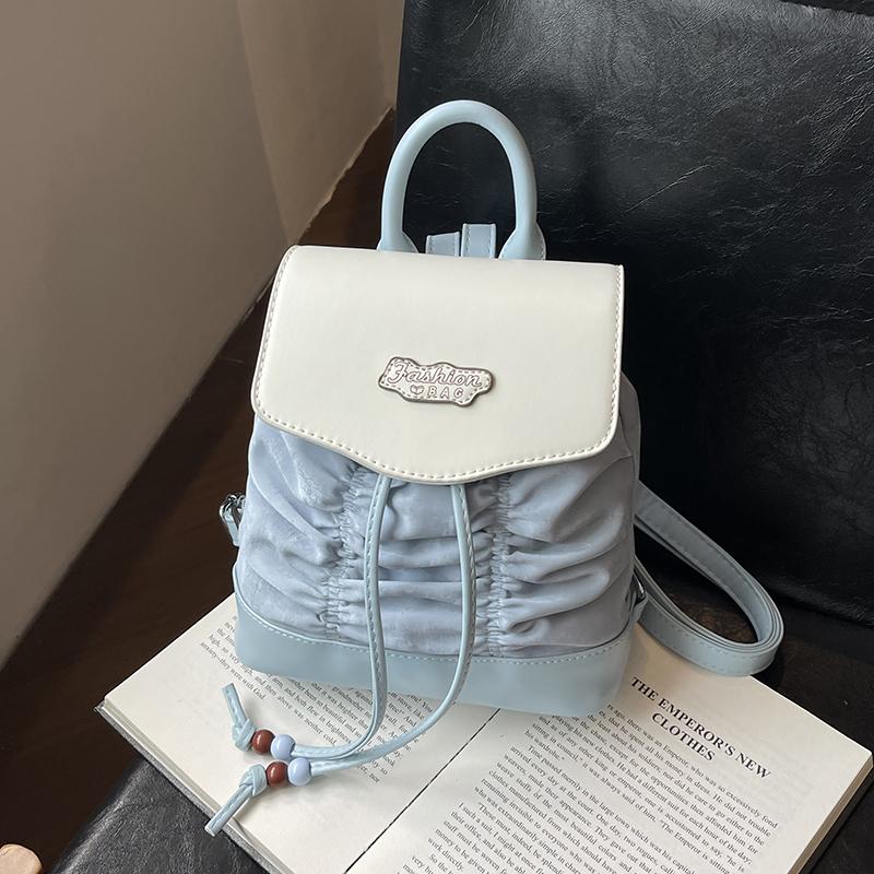 

Однотонный плиссированный женский рюкзак, рюкзак, сумка на одно плечо, в студенческом стиле, для студентов, работающих на работе