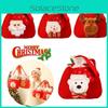 Papai Noel Alegre Natal Presente Infantil Bolsa de Boneca Alça de Cordão Maçã Doce 3D Bolsa de Mão