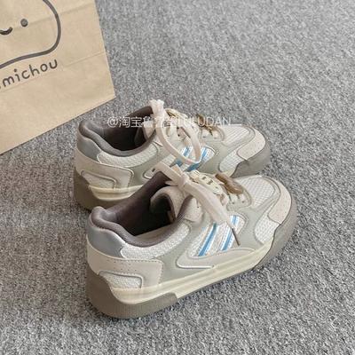 Mesh ademende dikzool witte schoenen dames zomer board schoenen veelzijdige casual schoenen