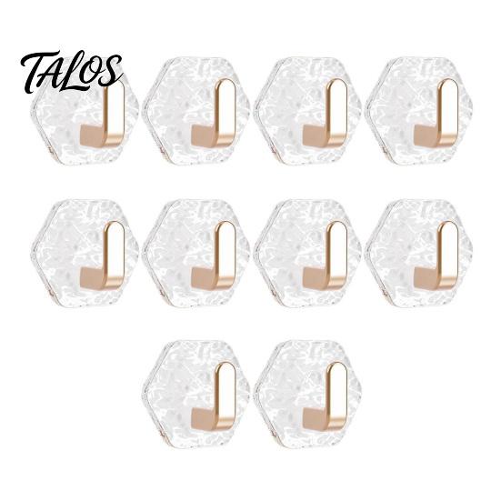 Bathroom Towel Hooks Hexagonal Self Adhesive Hooks, Water Ripple Pattern Design, Waterproof No Heavy Duty Wall Drilling Mounted for Towels Keys
