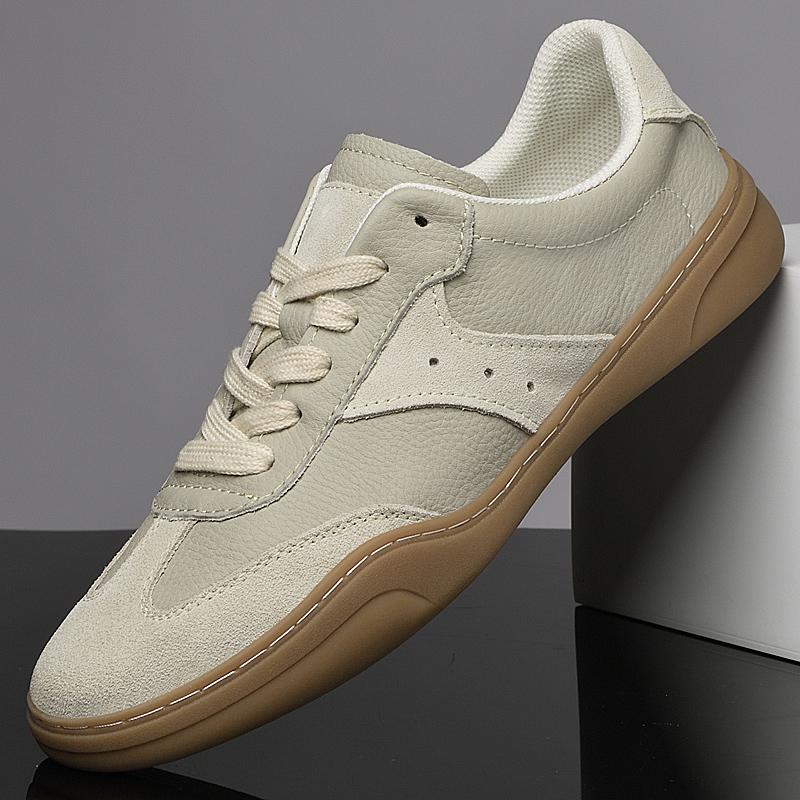 Fashion Genuine Leather Mens Sneakers Leisure Walk Casual Shoes Comfortable Men's Tenis Masculino Lace Up Skateboard Footwear Trainers