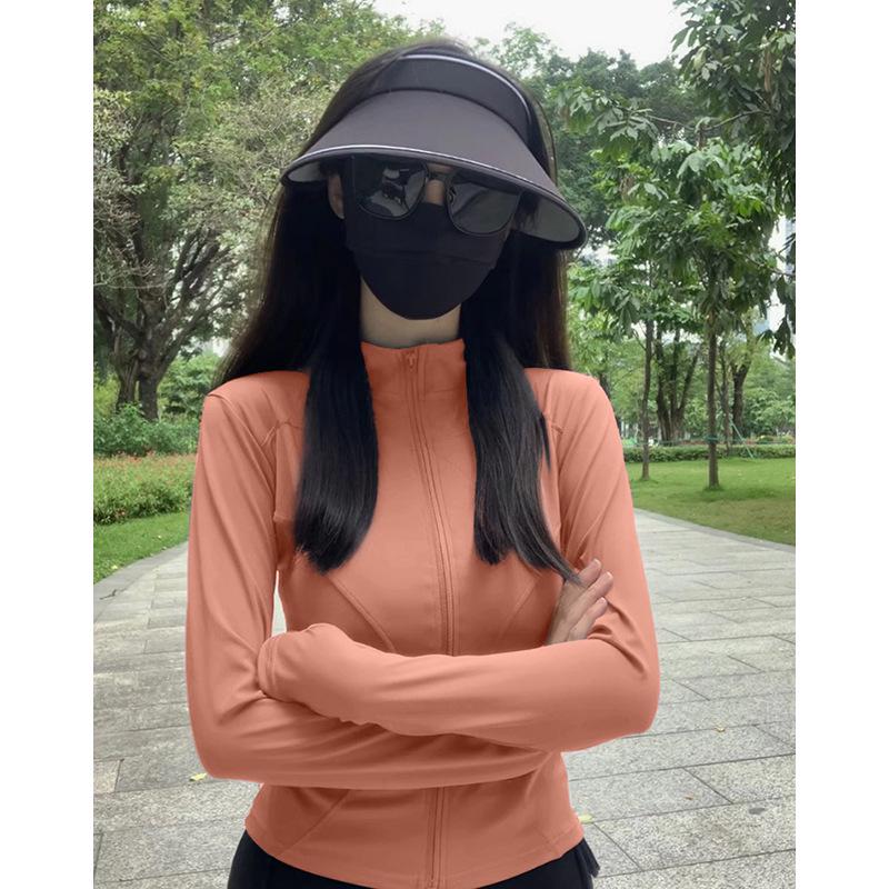 Women's Quick-Dry Long-Sleeve White Outdoor Yoga Jacket – Autumn/Winter, UV Protection