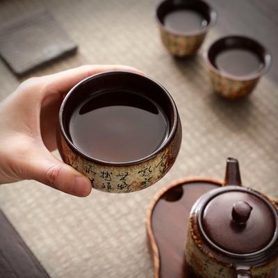 Originaler Erz-Retro-Meister Grobe Keramik Teetasse Ofenrenovierung Teetasse Groß Einzelne Keramik Haushalt Kung Fu Tee-Set Einzelne Tasse