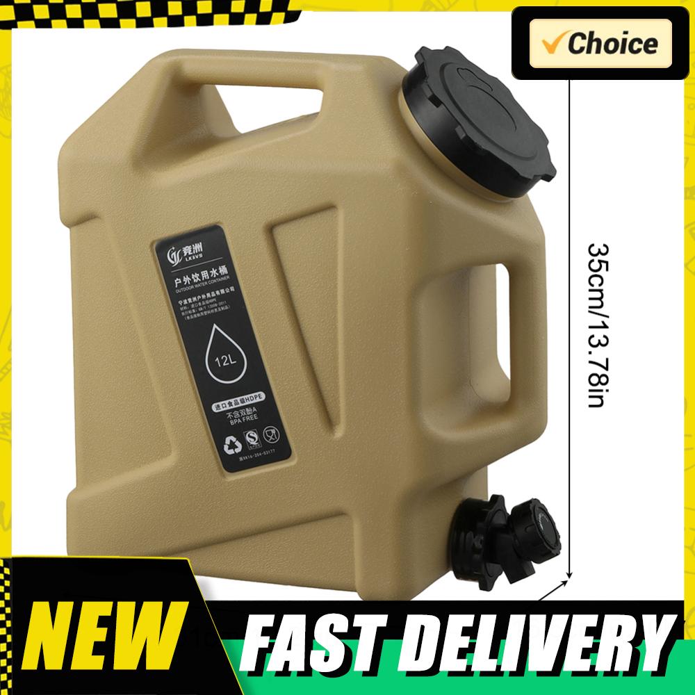 12L Camping-Wasserbehälter Auslaufsicherer Wasserspeicherbehälter Großer Wassertank Tragbarer Eimer Outdoor-Zubehör