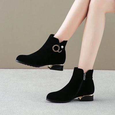 2025 Winter Boots Women's Shoes Ankle Boots Low Heels Short Cow Suede Shoes Women's Autumn and Boots for Women Flat