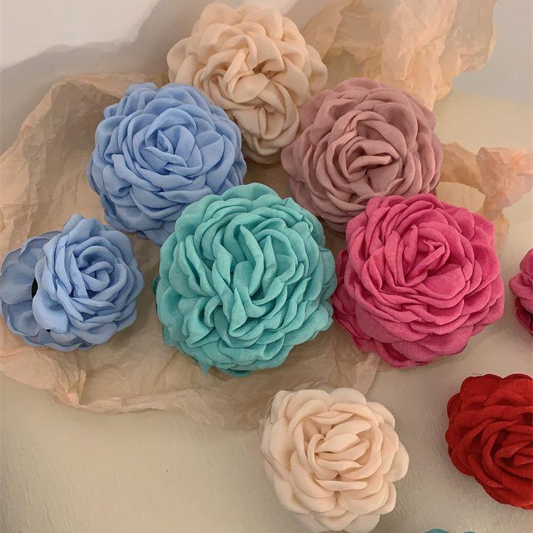 Stereoscopic Rose Flower Hair Clip Fpr Women Elegant Back of The Head Hair Shark Clip Fashionable Girl Hair Accessories