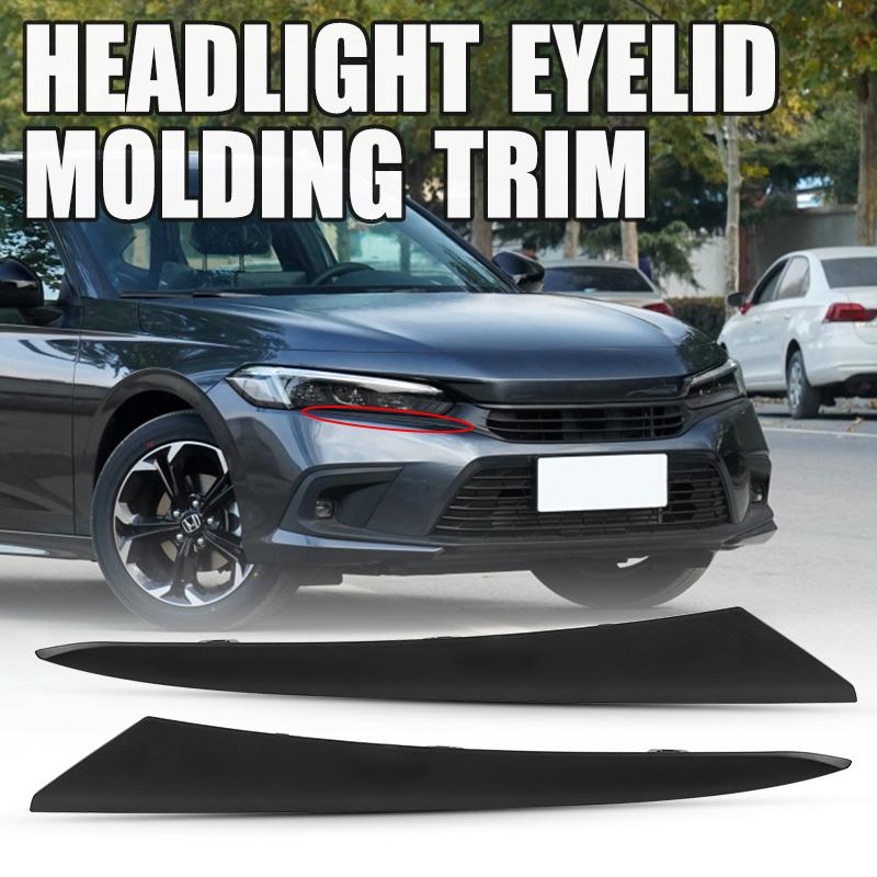 Left Right Front Headlight Eyelids Eyebrows Headlamp Eye Lid Cover Trim For Honda Civic 4dr   71207T31H01 71202T31H01