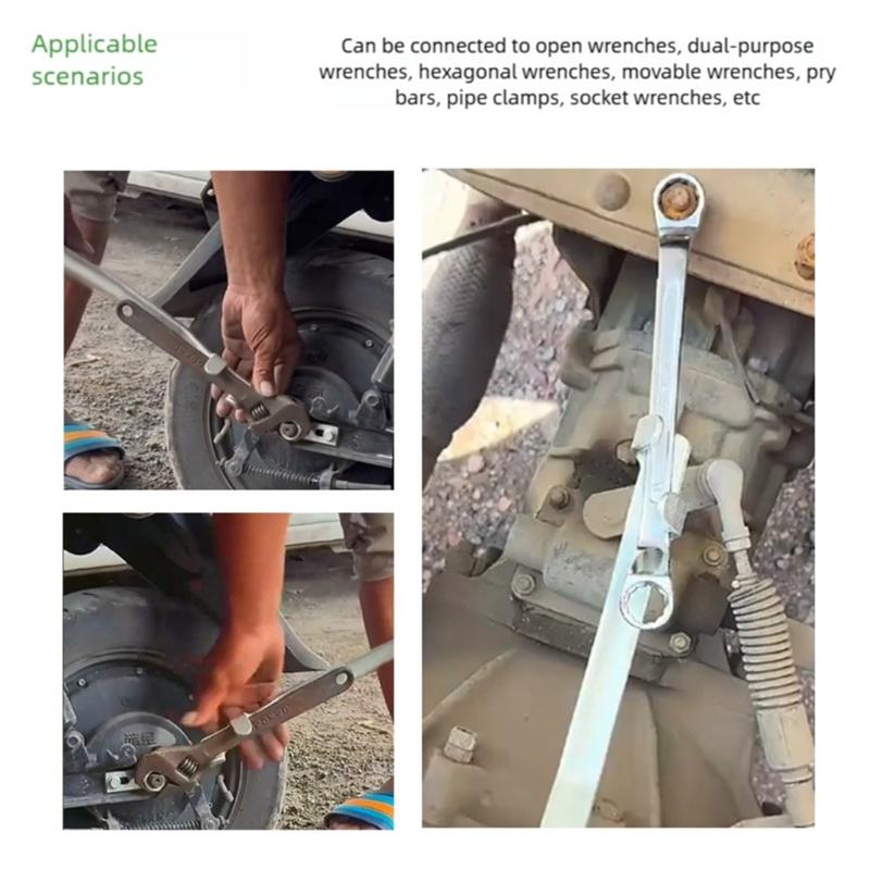 Head Ratcheting Spanner With Extended For Tight And Stubborn