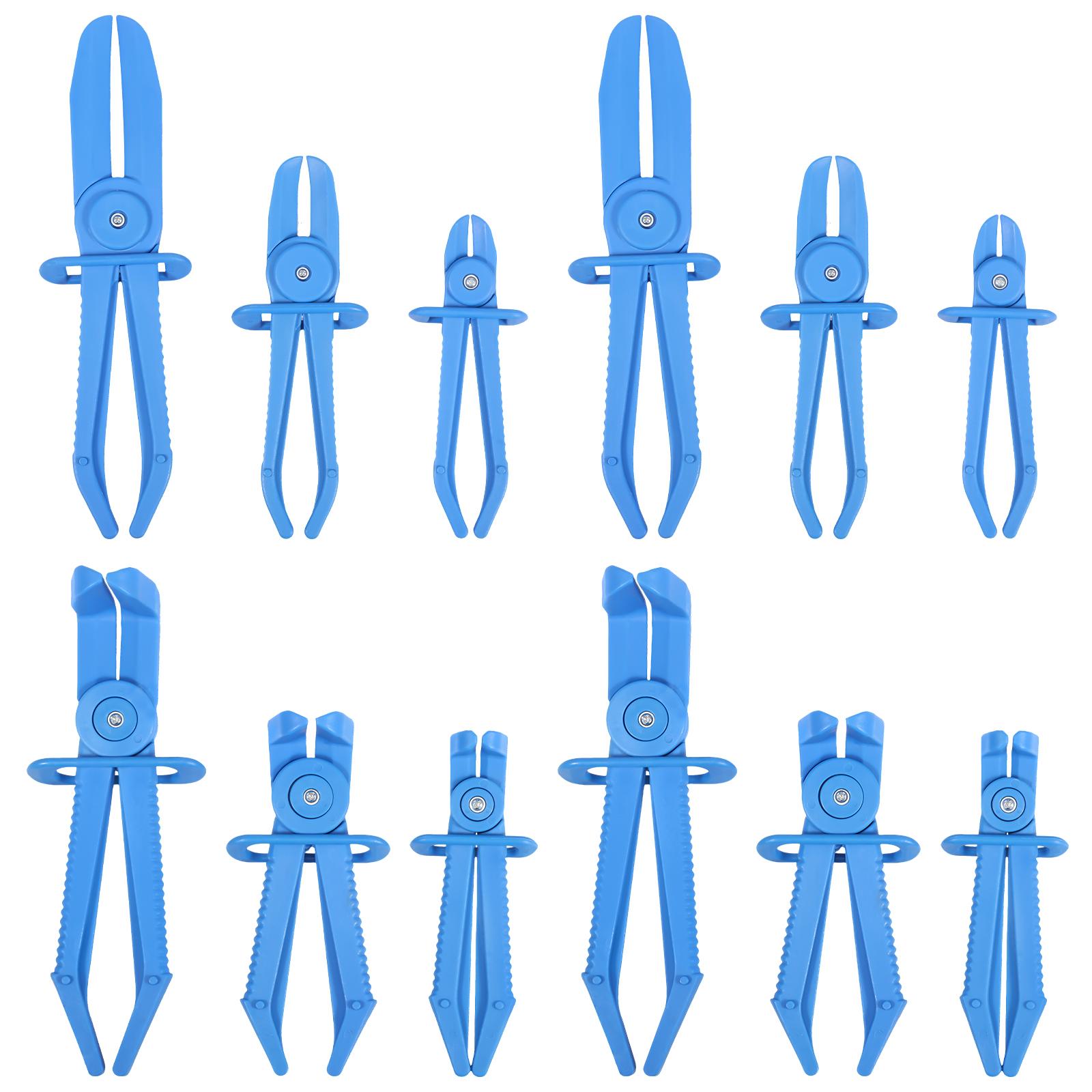 12Pcs/Set Car Hose Tube Clamp Pliers Tool Brake Fuel Water Line Clamp Pliers for Car Repair Hose Clamp Removal Hand Tool