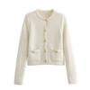 Fashion Style 2024 Spring New Arrival Women's Clothing Slim Looking Easiest for Match Button Decoration Long Sleeves Knitting Cardigan 06427034