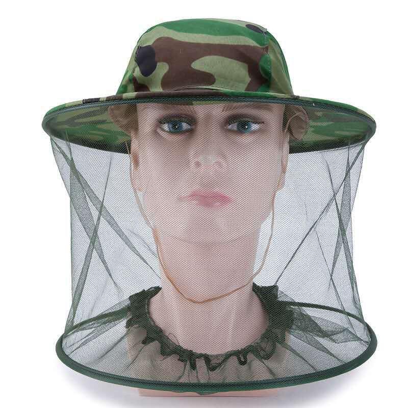 1 Stück Camouflage Anglerhut Breiter Schirm Sonnenschutz Jagd Imkerei Netzmütze Insektenschutz Nacken Kopfbedeckung