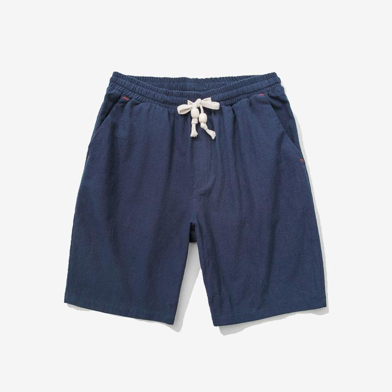 Men's Retro Loose Fit Cotton Linen Shorts - Solid Color, Plus Size, Casual Beachwear 2021