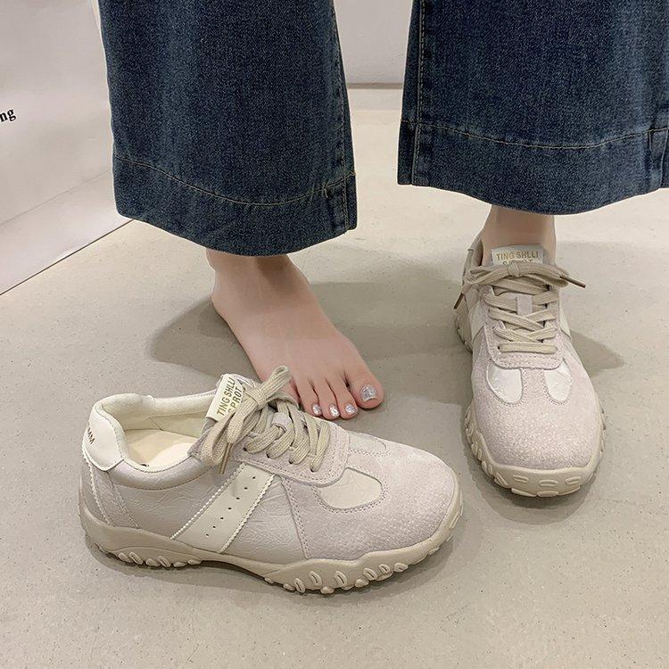 Grape mother has the same inner height increase~ round head lace-up sports dad shoes platform casual German training board shoes 2025 new models